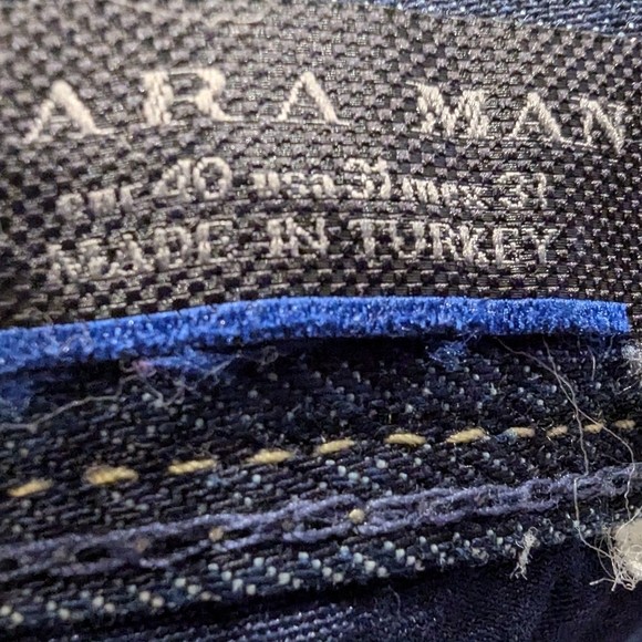 Zara men Slim fit jeans, Dark Blue Jeans Size 31 - Picture 17 of 17